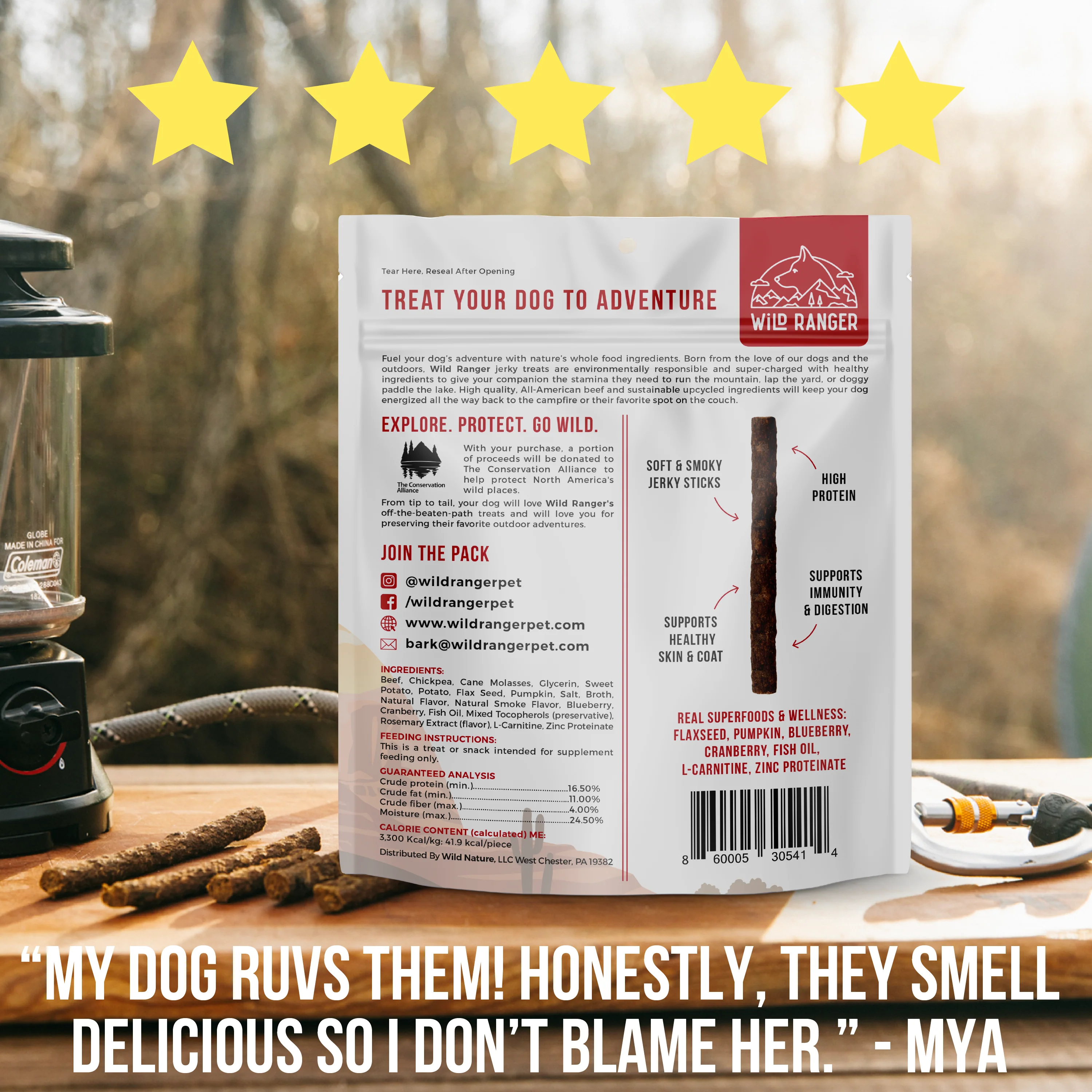 Wild Ranger Beef & Superfoods Jerky Dog Treats (8oz) - Image 5