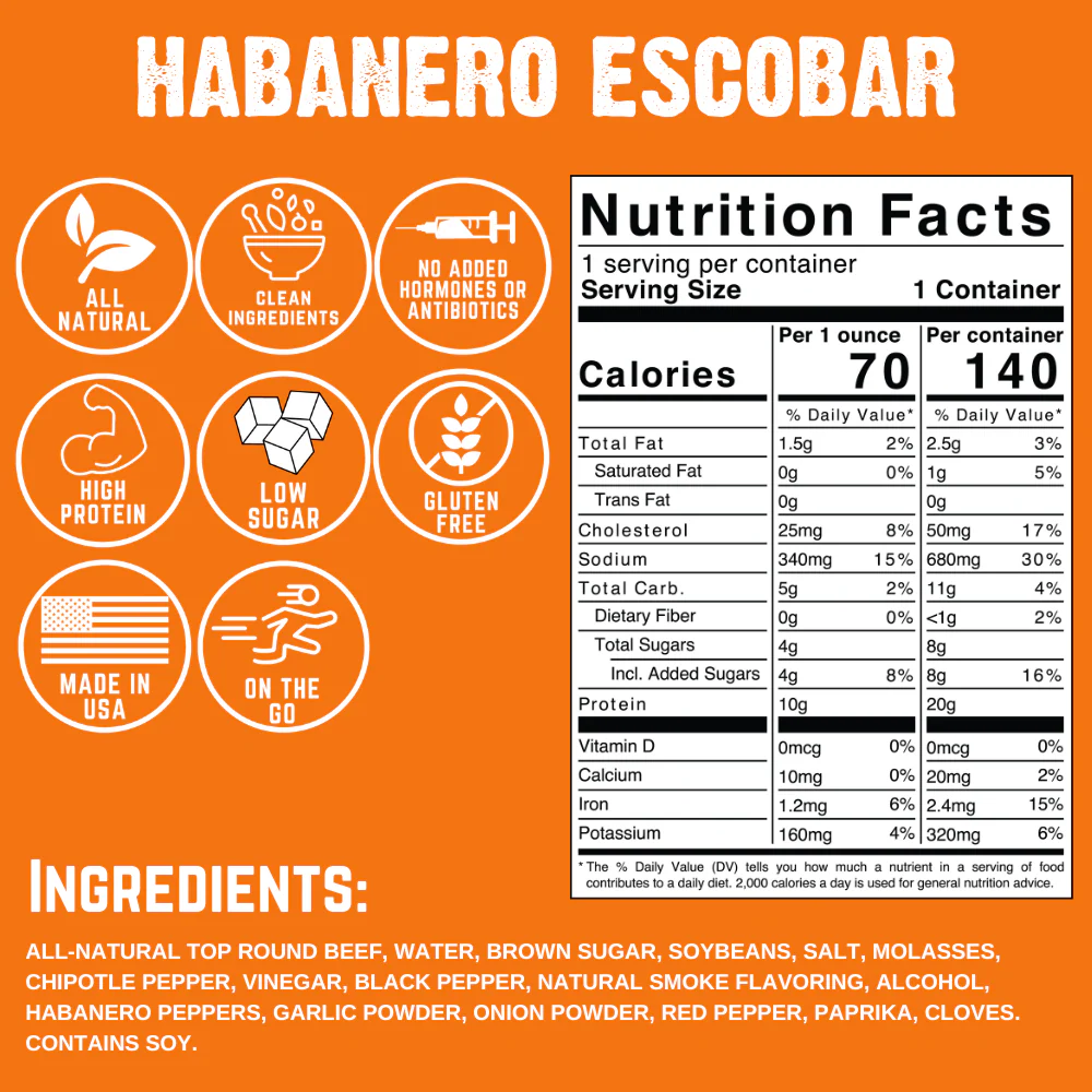Habanero Escobar Beef Jerky (8-pack) - Image 4