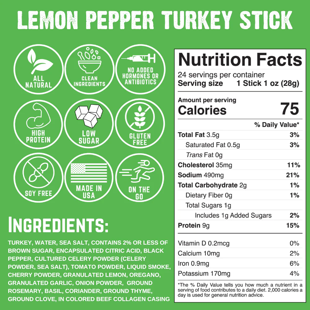 Lemon Pepper Turkey Stick (24-Pack) - Image 10