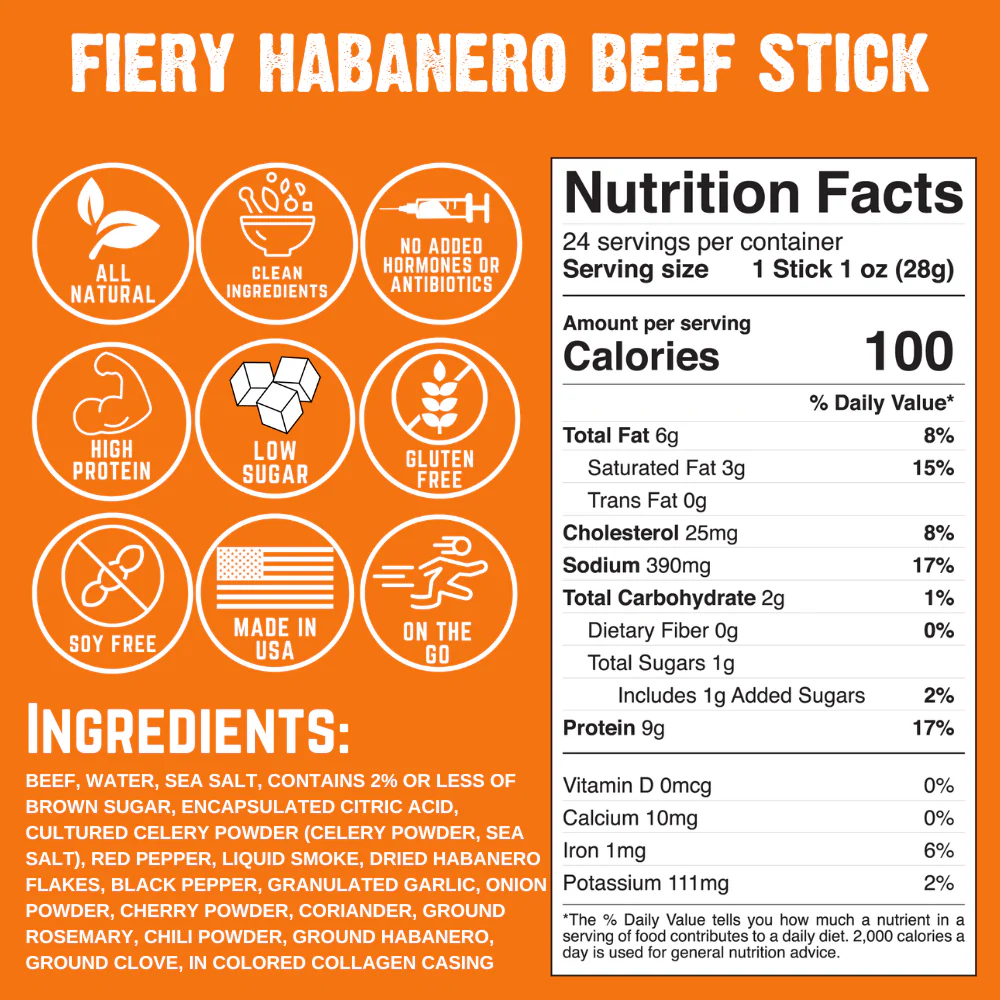 Fiery Habanero Beef Stick (24-Pack) - Image 10