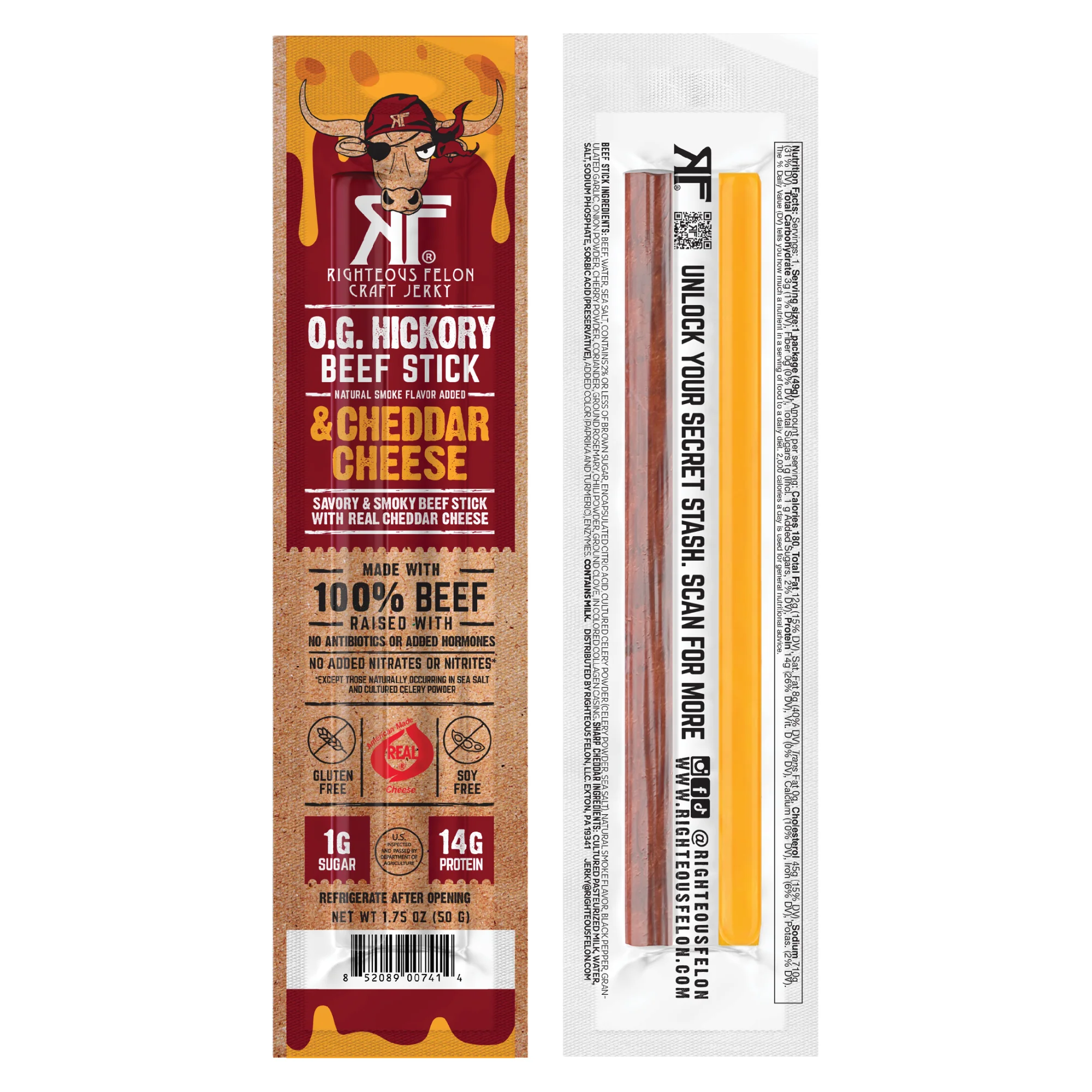 NEW Righteous Felon Beef & Cheese Sticks 3-Pack (1.75oz each) - Image 6